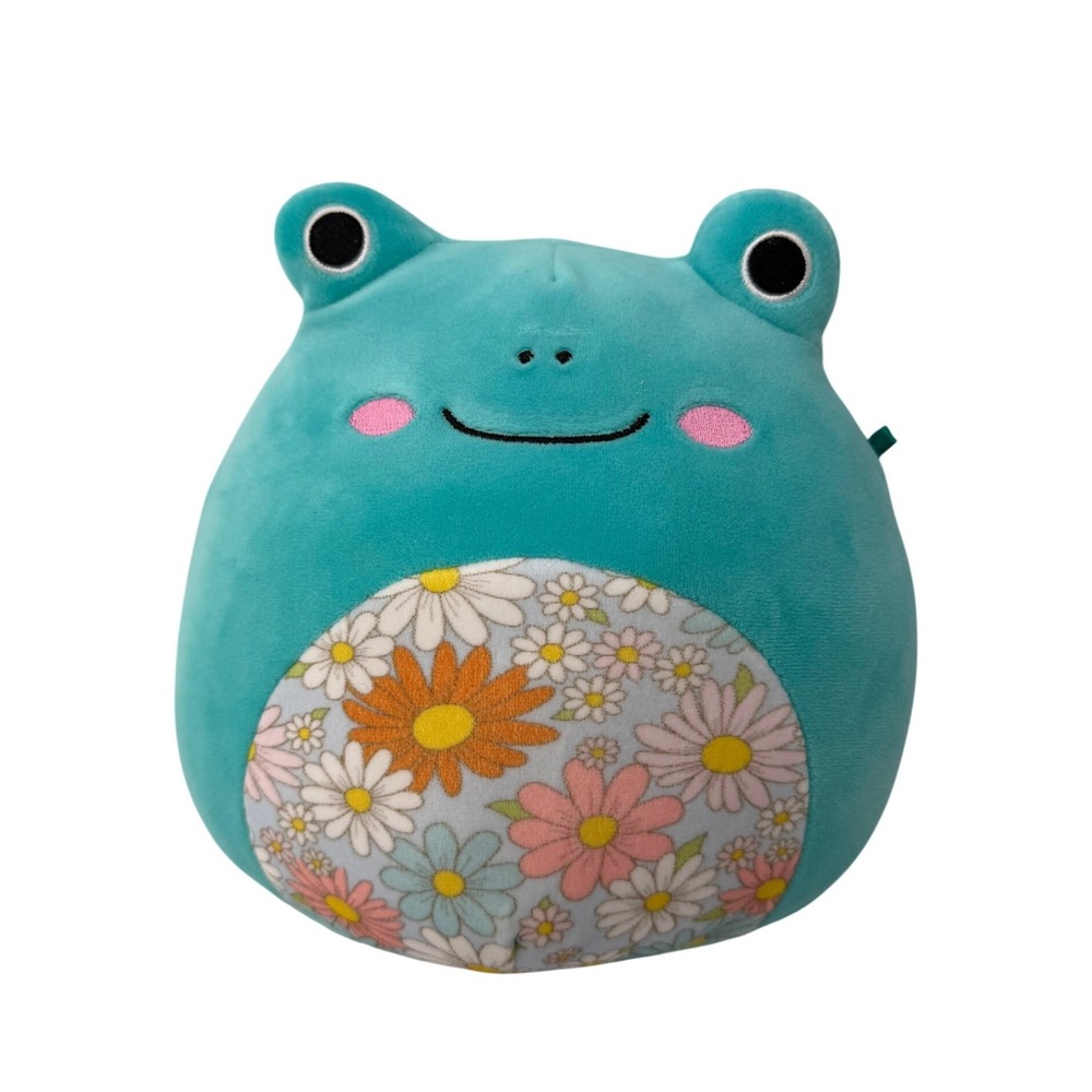 Squishmallows Robert the Frog 8 Inch Teal Blue Floral Belly Plush Stuffed Animal